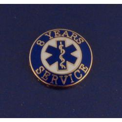 8 YEARS SERVICE EMS STAR OF LIFE Uniform Lapel Pin