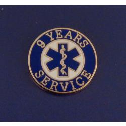 9 YEARS SERVICE EMS STAR OF LIFE Uniform Lapel Pin