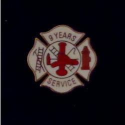 9 YEARS SERVICE Fire Dept Maltese Cross Uniform Lapel Pin