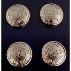 Akron Fire Department Uniform Buttons set of 4 small silver