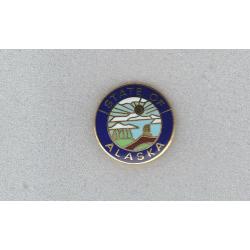 Alaska State Seal Collar pins Gold pair