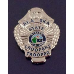 Alaska State Troopers SILVER mini badge lapel pin