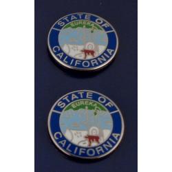 California 3/4" COLLAR/LAPEL PINS Silver state seal