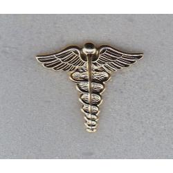 Caduceus Medical insignia Gold Lapel Pin 1" X 1.25"