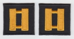 CAPT Captain DARK GOLD on BLACK sew on collar patches