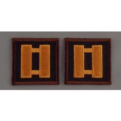 Captain DARK GOLD on BROWN collar patches 1.5"