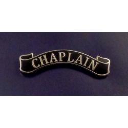CHAPLAIN SILVER on BLACK Collar Lapel Uniform Pin
