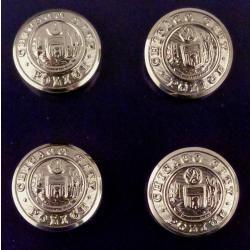 CHICAGO CITY POLICE Set of 4 NICKEL small silver Buttons