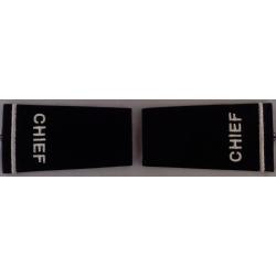 CHIEF Silver on Dark Navy Epaulet Shoulder Boards USA MADE