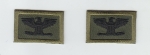 COL Colonel BLACK on OD GREEN rank insignia collar lapel patches 1.5 SMALL