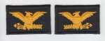 COL Colonel Eagles Birds DARK GOLD on BLACK collar lapel patches 1.75" LARGE