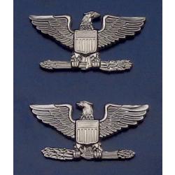 Colonel pins LARGE polished silver Clutch Back