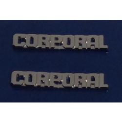 CORPORAL silver 3/8" Letters Collar Pins
