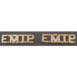 E.M.T.P. 3/8" Gold Collar Pins WITH PERIODS