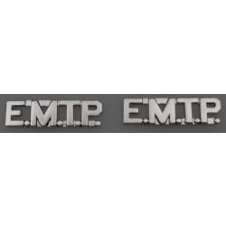 E.M.T.P. 3/8" Silver Collar Pins WITH PERIODS