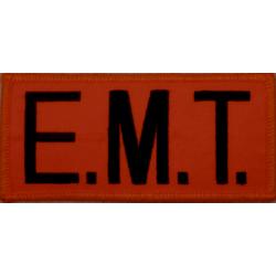 E.M.T. Navy Blue on Orange Front Panel Patch 2X4
