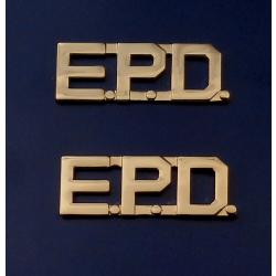 E.P.D. Gold 1/2" Letters Collar Pins Insignia police EPD