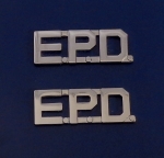 E.P.D. silver/nickel 1/2" Letters Collar Pins Insignia police EPD