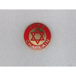 Fire Chaplain Gold Star of David Collar Pin 15/16"
