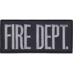 Fire Dept. Grey on Midnight Navy Front Panel patch 4 1/8" X 1 7/8"
