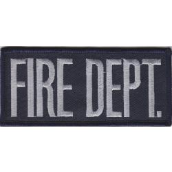 Fire Dept. Grey on Navy Blue Front Panel Patch