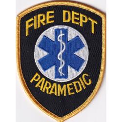 FIRE DEPT PARAMEDIC shoulder patch with Star of Life