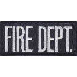 Fire Dept. White on Midnight Front Panel patch 4 1/8" X 1 7/8"