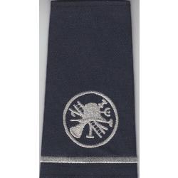 FIRE SCRAMBLE WITH CIRCLE Silver on Midnight Navy Shoulder Boards