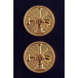 Fire Scramble GOLD Discs Collar Pins 1"