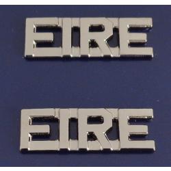 FIRE Silver 3/8" Lettering Pair Collar Pins
