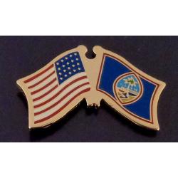 GUAM Territorial Flag & US Untied States Flags Lapel Pin