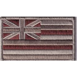 Hawaii HI State Flag Patch SUBDUED BROWN on DESERT TAN