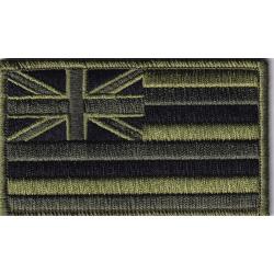 Hawaii HI State Flag Patch OD GREEN on BLACK