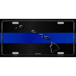 HAWAII Thin Blue Line Auto License Plate 6 X 12