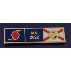 Hurricane IAN Florida State Flag 2022 Gold Uniform Pin