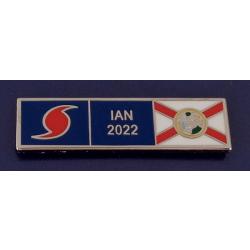 Hurricane IAN Florida State Flag 2022 Silver Uniform Pin