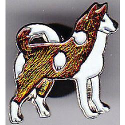 Husky Dog Brown Lapel Pin