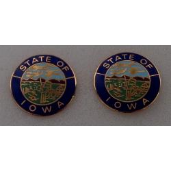 Iowa Gold State Seal 15/16" COLLAR PINS