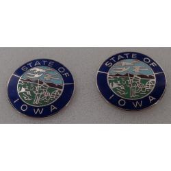 Iowa Silver State Seal 15/16" COLLAR PINS