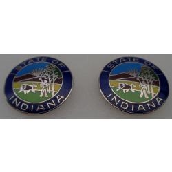 Indiana State Seal 15/16" Silver COLLAR LAPEL PINS