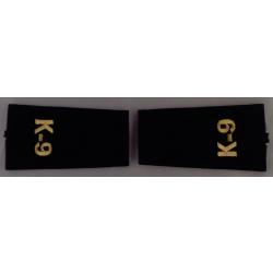 K-9 GOLD on Dark Navy Epaulet Shoulder Boards USA MADE