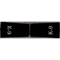 K-9 SILVER on Black Epaulet Shoulder Boards USA MADE