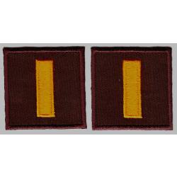 LT Lieutenant DARK GOLD on BROWN Large 1.5" collar patches