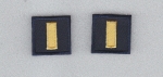 LT Lieutenant GOLD on NAVY BLUE rank insignia collar lapel patches 1" small