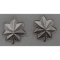 MAJ Major MINI Oak Leaf 3/4" CLUTCH BACK Silver Collar Pins