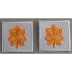Major DARK GOLD on WHITE Collar patches 1.5"