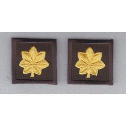 Major Medium Gold on Brown LARGE 1.5" sew on collar patches