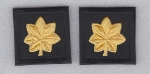 MAJ Major GOLD on BLACK rank insignia collar/lapel patches 1.5" LARGE
