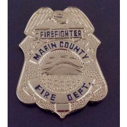 Marin County Fire Dept FIREFIGHTER mini badge lapel pin