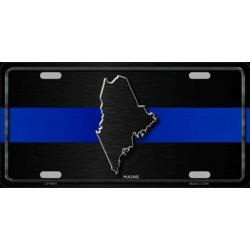 MAINE Thin Blue Line Auto License Plate 6 X 12
